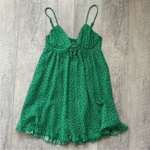 Sky to Moon Green Ditzy Floral Babydoll Dress Sz Med